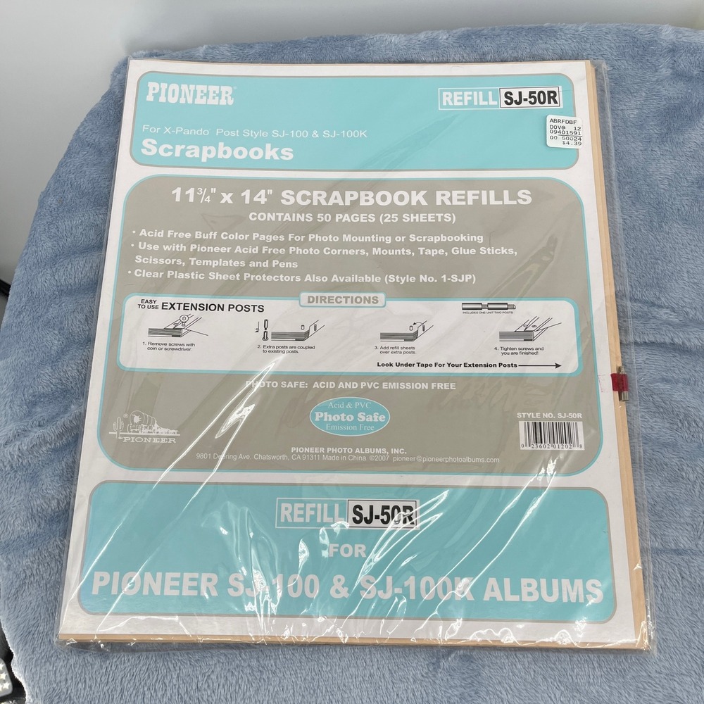 Pioneer Refill Pages SJ50R For SJ100 SJ100K Scrapbook 25 Sheets 11 3/4 x 14
